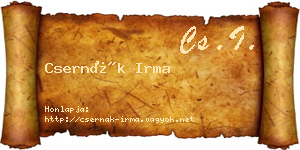 Csernák Irma névjegykártya